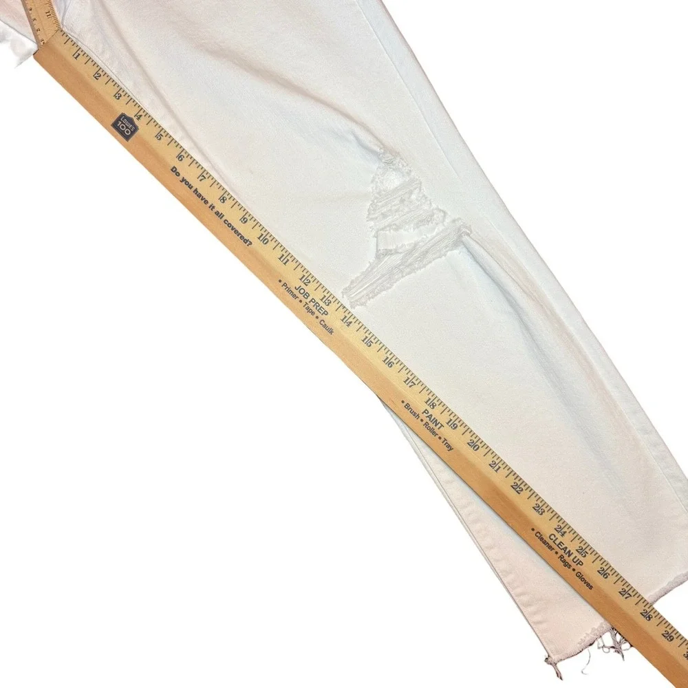 Veronica Beard Jeans Ryleigh Slim Straight High Rise White Button Fly Womens 32